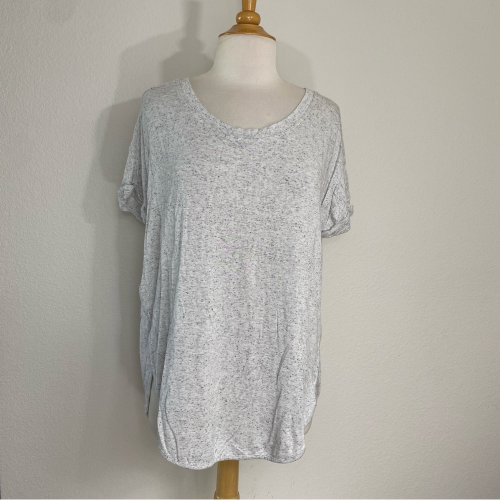 3/$25 Loft Lounge Soft Light Gray Speckle Oversize T-Shirt Size Large Casual